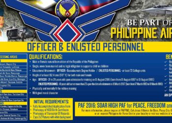 Philippine Air Force is looking for new personnel