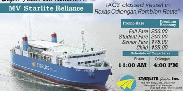 Barko na MV Starlite Reliance biyaheng Odiongan-Roxas, Mindoro na