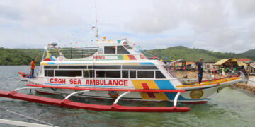 The first sea ambulance of the Department of Health - Culion Sanitarium and General Hospital donated and funded by the Sasakawa Memorial Medical Health Foundation and the Association of Professional Motor Boat Racers of Japan that will provide health emergency transport service to the municipalities of Culion, Coron, Busuanga, Linapacan, El Nido, Cuyo, Dumaran, Agutaya and Taytay. (DOH)