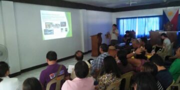 Mines and Geosciences Bureau (MGB) MIMAROPA conducts Geohazard Informaton Education Campaign in Alcantara attended by all barangay captains and members of BDRRMC and MDRRMC. (Photo provided by Nonong Marcelo)