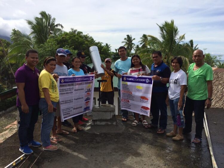 Office of the Civil Defence MIMAROPA installs rain gauges in San Fernando. (Photo FB Page of OCD MIMAROPA)