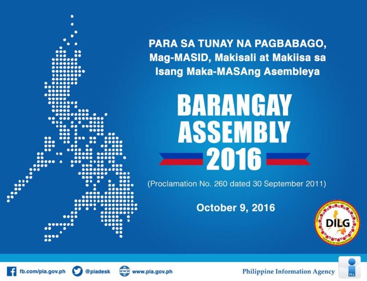 Nationwide federalism campaign to kick-off in the Barangay Assembly Day