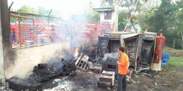 Warehouse ng San Miguel sa Odiongan; nagkasunog