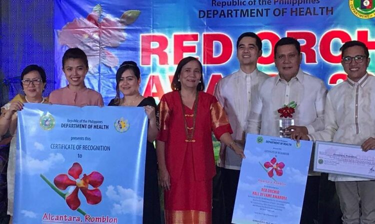 Alcantara town receives DOH-Red Orchid Hall of Fame Award