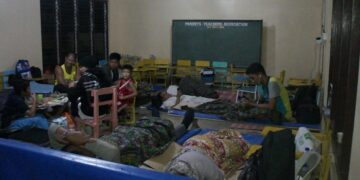Evacuees at Odiongan North Central Elementary School