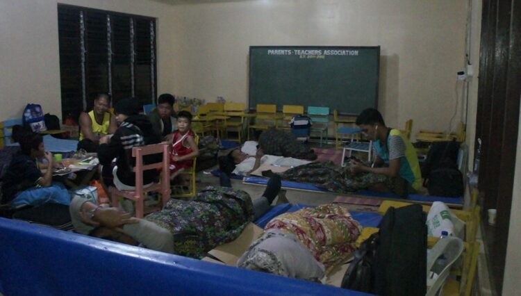 Evacuees at Odiongan North Central Elementary School