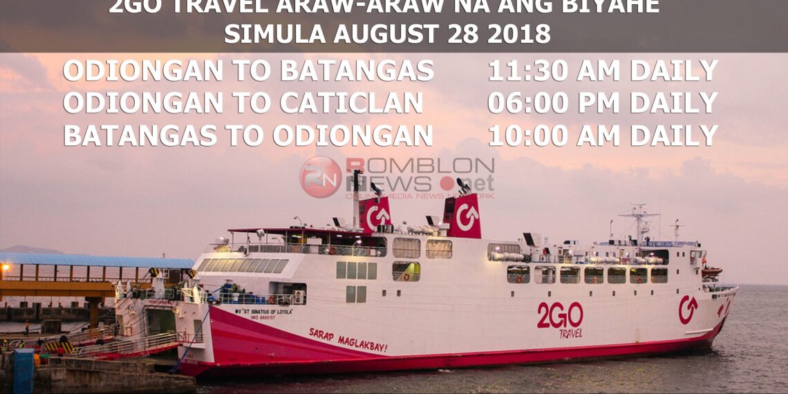 2Go Travel, araw-araw na ang biyaheng Odiongan-Batangas-Odiongan simula August 28