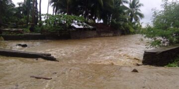 Umapaw na creek, nagpabaha sa Bonga, Santa Maria