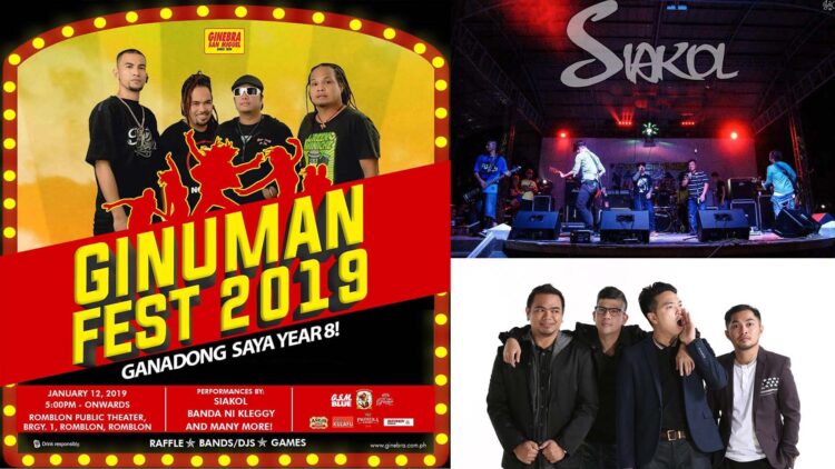 Ginuman Fest 2019 with Siakol and Banda ni Kleggy this January 12