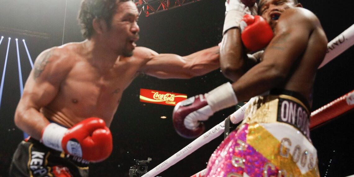 Pacquiao, 40, dominates 29-year-old Adrien Broner to retain his WBA welterweight title at the MGM Grand Arena on Sunday (Jan. 20, 2019). (Photo courtesy of Twitter/@ShowtimeBoxing)