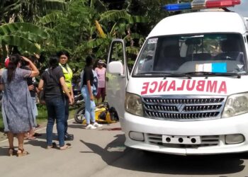 Rider sugatan matapos masalpok ang sinusundang bisikleta