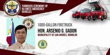 San Andres LGU nakatanggap ng firetruck mula sa BFP