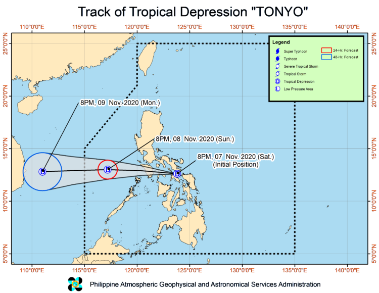Signal #1 itinaas sa Romblon dahil sa bagyong Tonyo