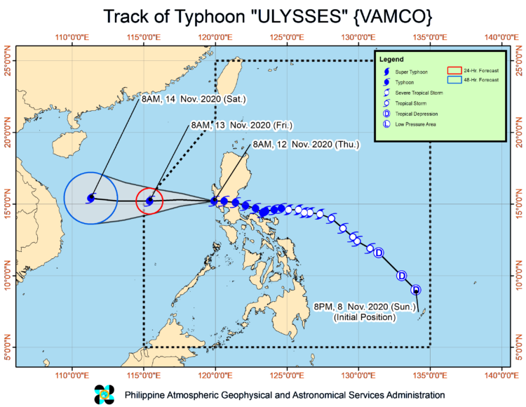Bagyong Ulysses nasa West Philippine Sea na; babala ng bagyo sa Romblon, tinanggal na