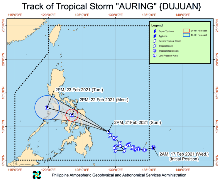 Signal #1 itinaas sa Sibuyan Island dahil sa bagyong #AuringPH