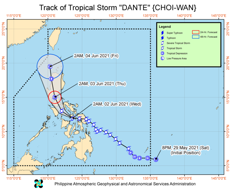 Signal #2 itinaas sa Romblon habang papalapit ang bagyong Dante