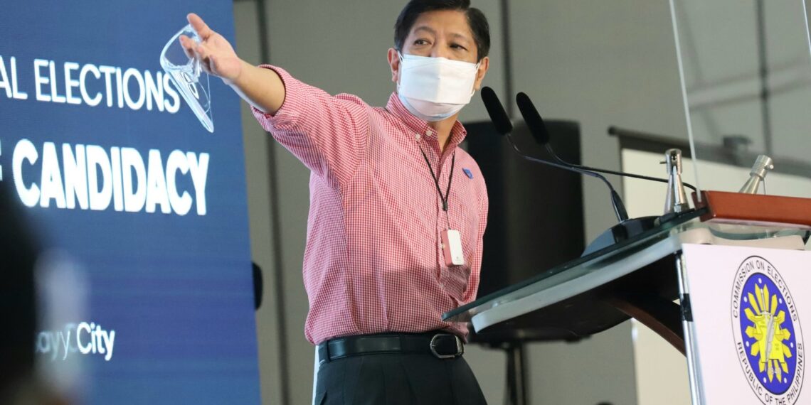 Bongbong Marcos files candidacy for president