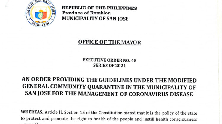 LGU San Jose, mga bakunado lamang ang papayagang mag-transak sa kanila