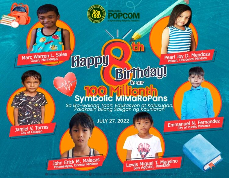 MIMAROPA’s 100 millionth symbolic Filipino turns 8