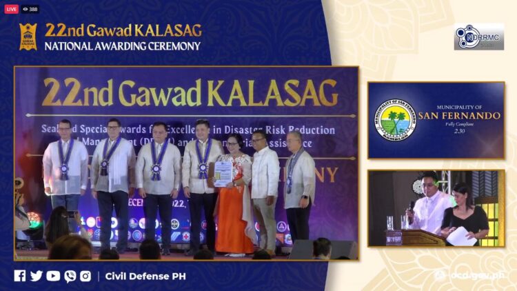 San Fernando and San Agustin are Gawad Kalasag Awardees for 2022