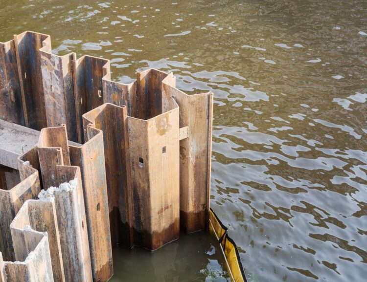 Metal Sheet Pile na nakabaon na sa lupa, ninakaw