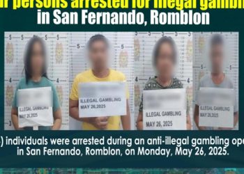 Apat tiklo sa San Fernando dahil sa pagsusugal gamit ang baraha