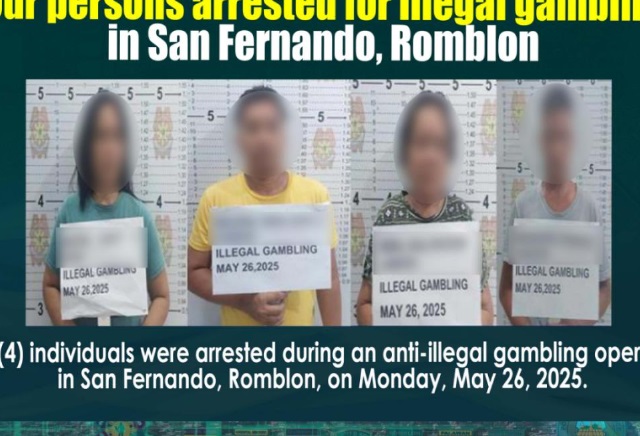 Apat tiklo sa San Fernando dahil sa pagsusugal gamit ang baraha