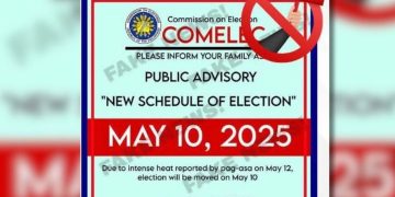 Comelec, pinabulaanan ang pekeng balita ukol sa paglipat ng halalan sa Mayo 10