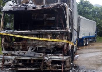 Truck, nasunog sa San Agustin, Romblon