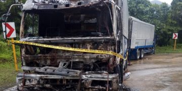 Truck, nasunog sa San Agustin, Romblon