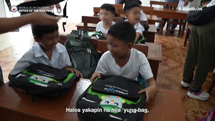 OVP, namahagi ng school bags sa 559 mag-aaral sa Romblon