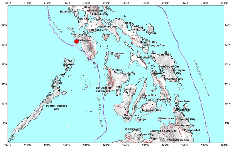 Magnitude 5.8 na lindol yumanig sa Occidental Mindoro; naramdaman sa Romblon