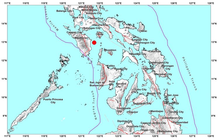 Mahinang M2.3 na lindol, yumanig sa karagatan malapit sa Concepcion