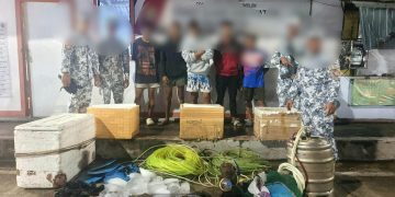 Limang mangingisda, arestado sa illegal fishing sa Magdiwang