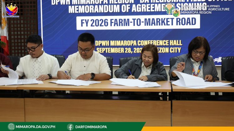 DA-MIMAROPA at DPWH, lumagda sa kasunduan para sa 29 farm-to-market road projects
